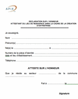 Déclaration sur l'honneur attestant la résidence